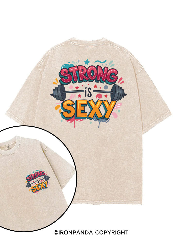 STRONG IS SEXY printed Gym Shirt
