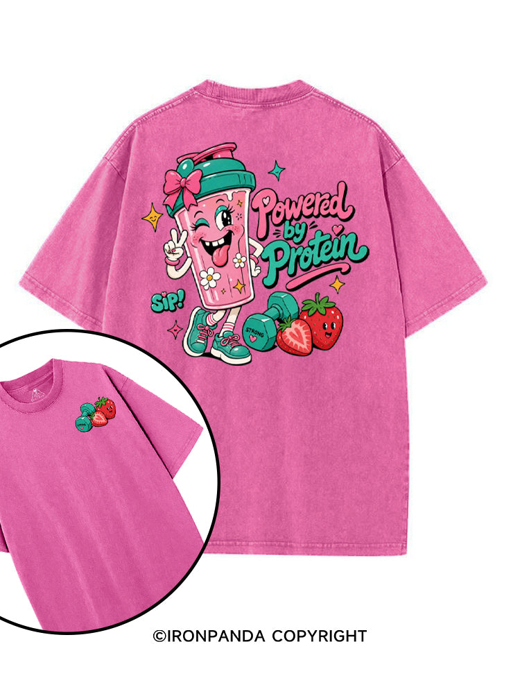 POWERED BY PROTEIN GYM printed Gym Shirt