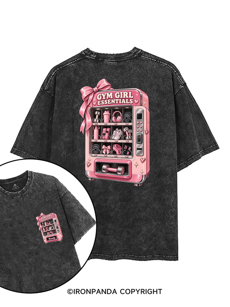 GYM GIRL ESSENTIALS VENDING MACHINE printed Gym Shirt