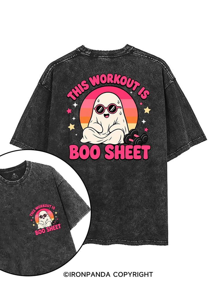 THIS WORKOUT IS BOO SHEET FUNNY GHOST printed Gym Shirt