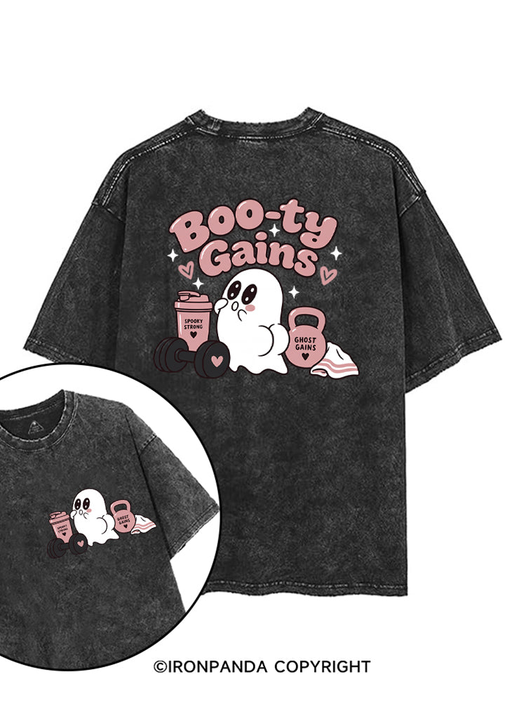 Boo-ty Gains Ghost printed Gym Shirt