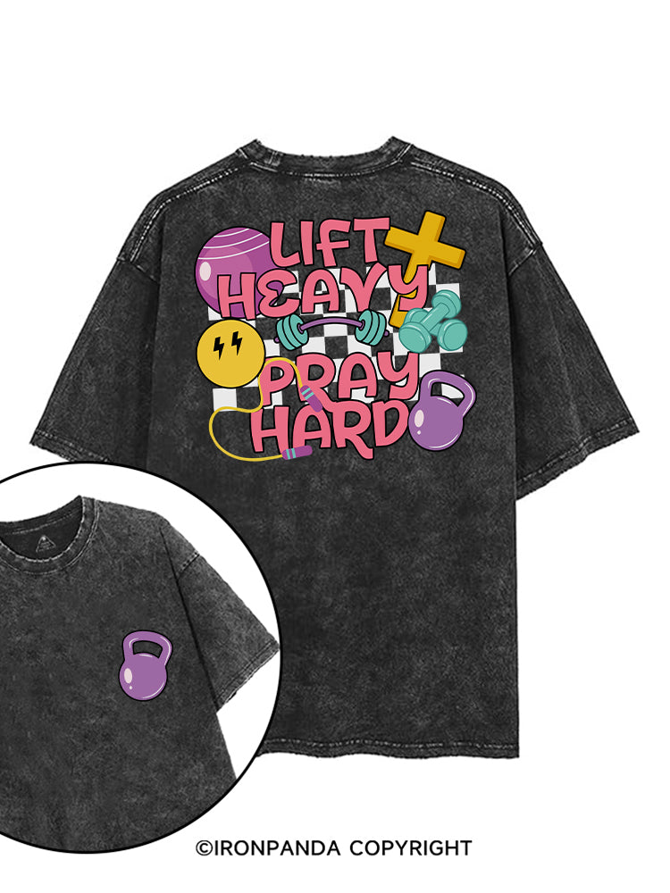 LIFT HEAVY PRAY HARD COLORFUL GYM printed Gym Shirt