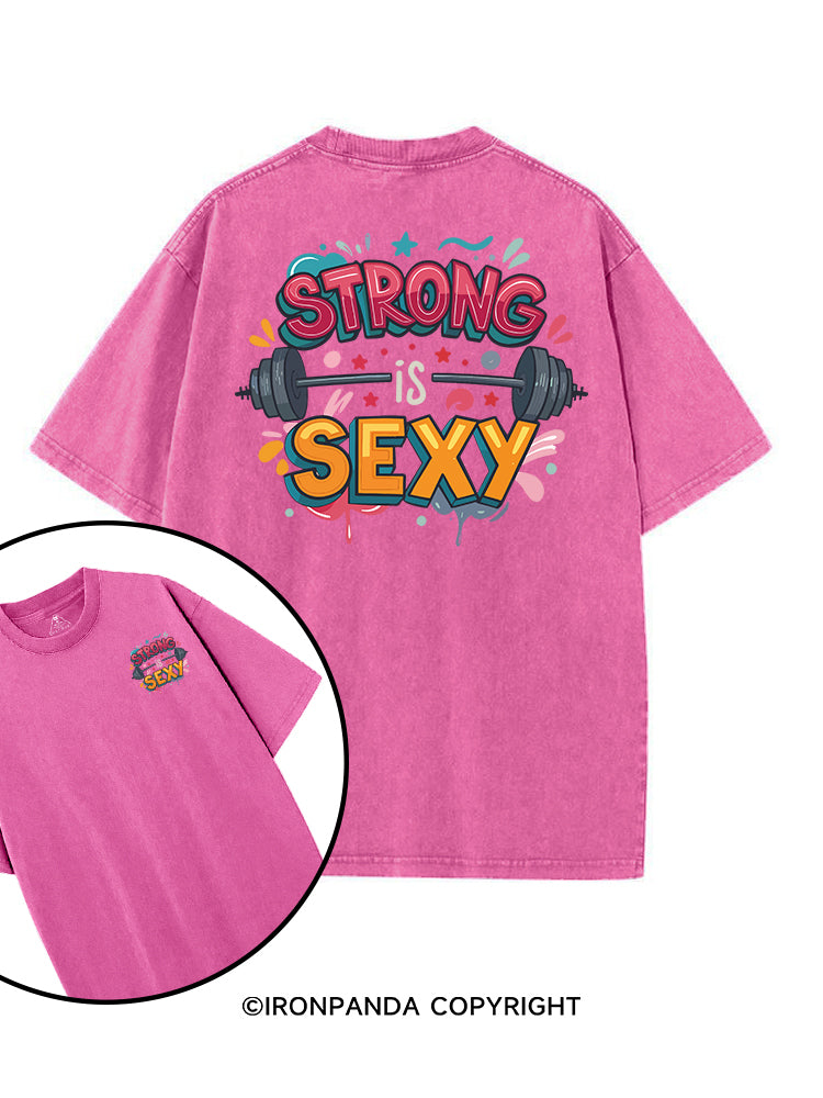 STRONG IS SEXY printed Gym Shirt