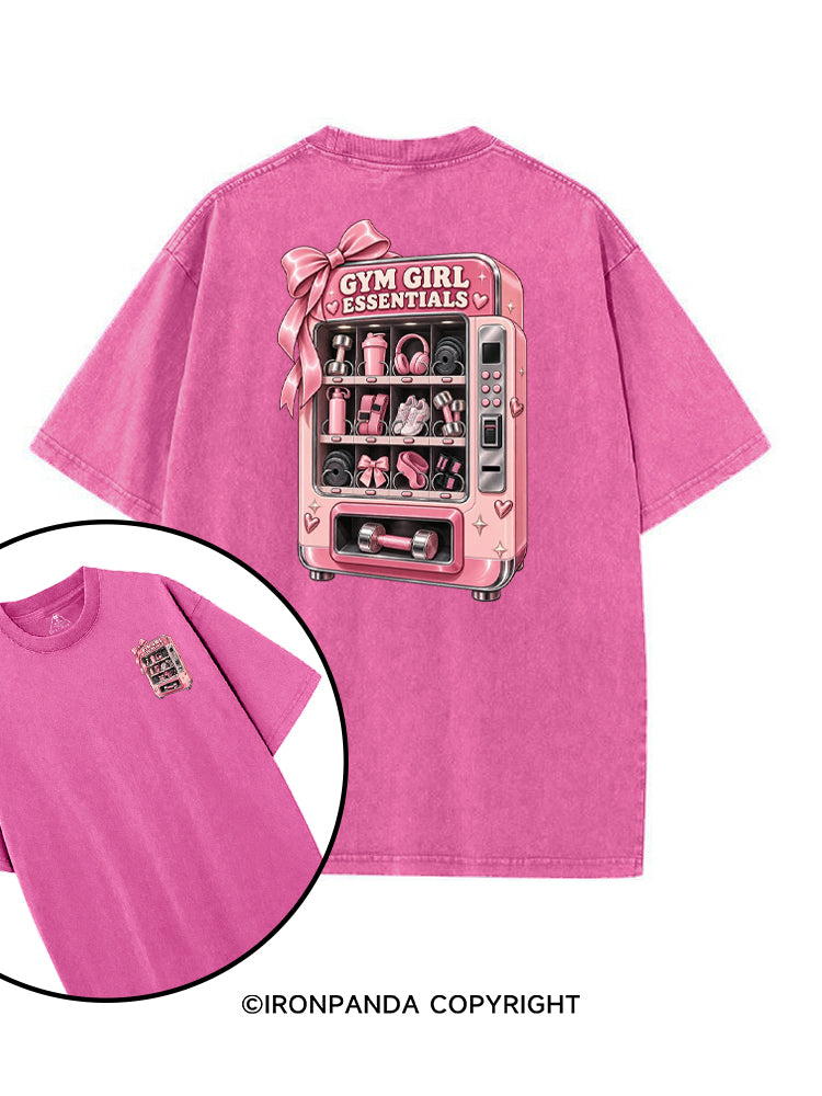 GYM GIRL ESSENTIALS VENDING MACHINE printed Gym Shirt