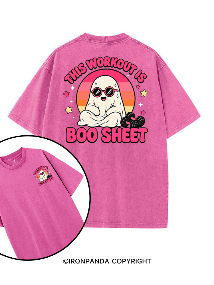 THIS WORKOUT IS BOO SHEET FUNNY GHOST printed Gym Shirt
