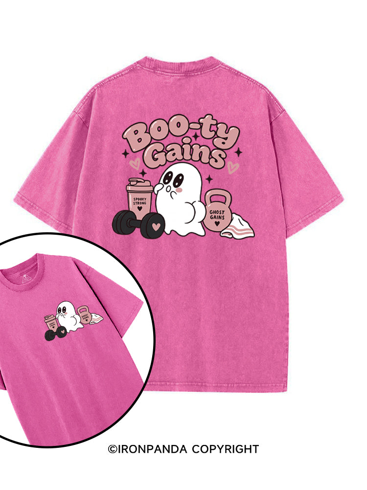 Boo-ty Gains Ghost printed Gym Shirt
