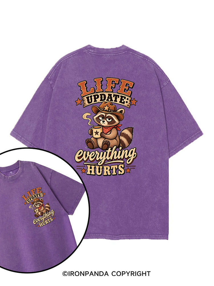 Everything Hurts Funny Raccoon Cowboy printed Gym Shirt
