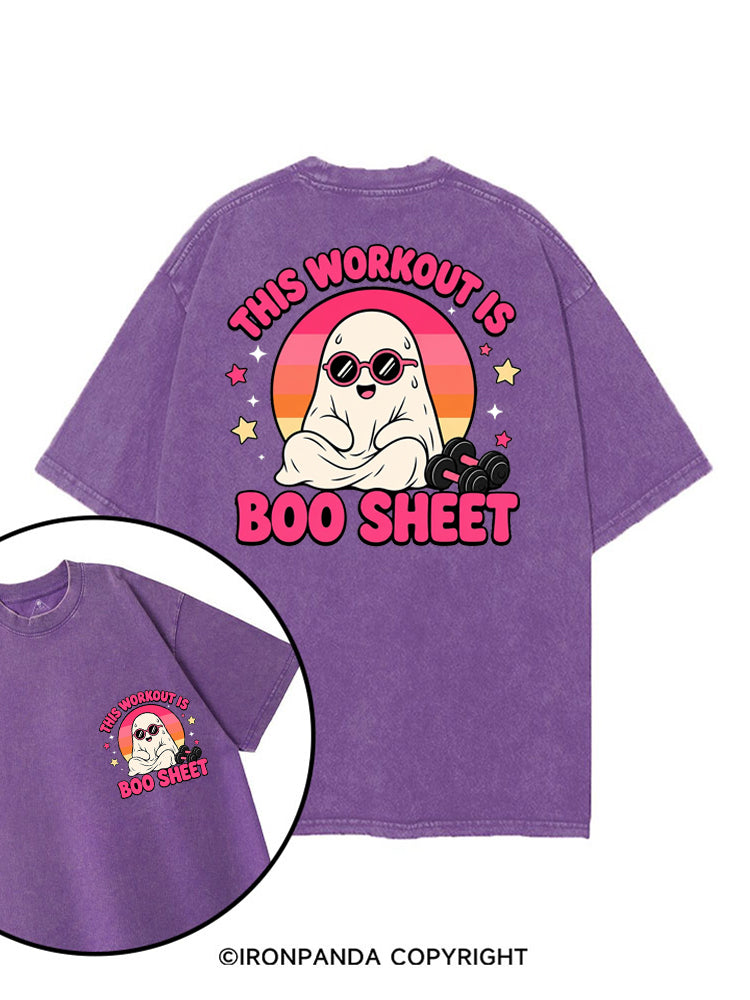 THIS WORKOUT IS BOO SHEET FUNNY GHOST printed Gym Shirt