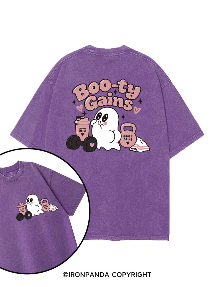 Boo-ty Gains Ghost printed Gym Shirt