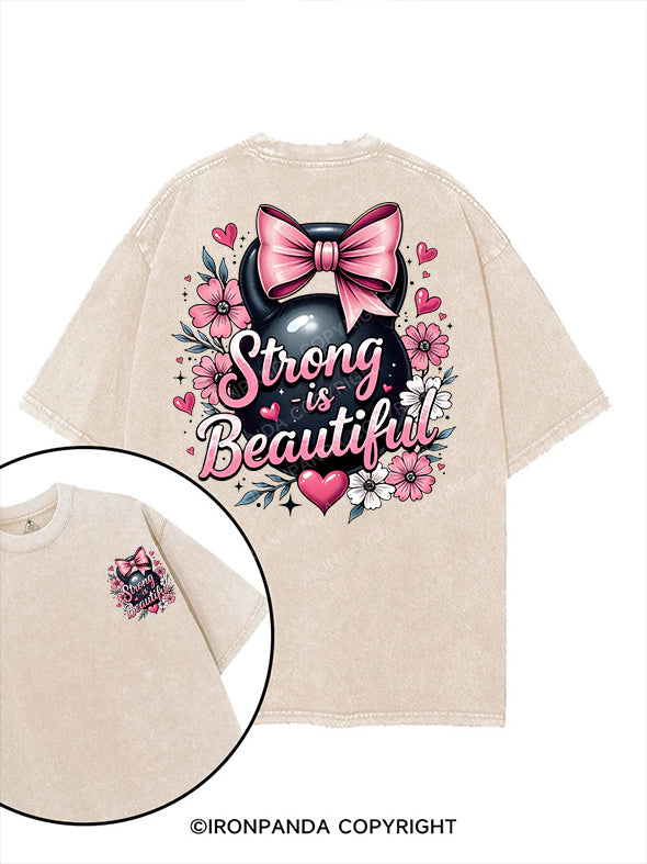 strong is beautiful printed Gym Shirt