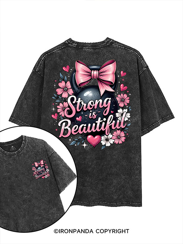 strong is beautiful printed Gym Shirt