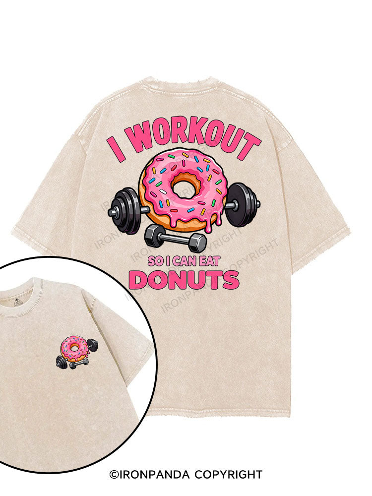 I Workout So I Can Eat Donuts printed Gym Shirt