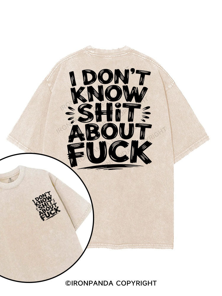 I Don't Know Shit About Fuck printed Gym Shirt
