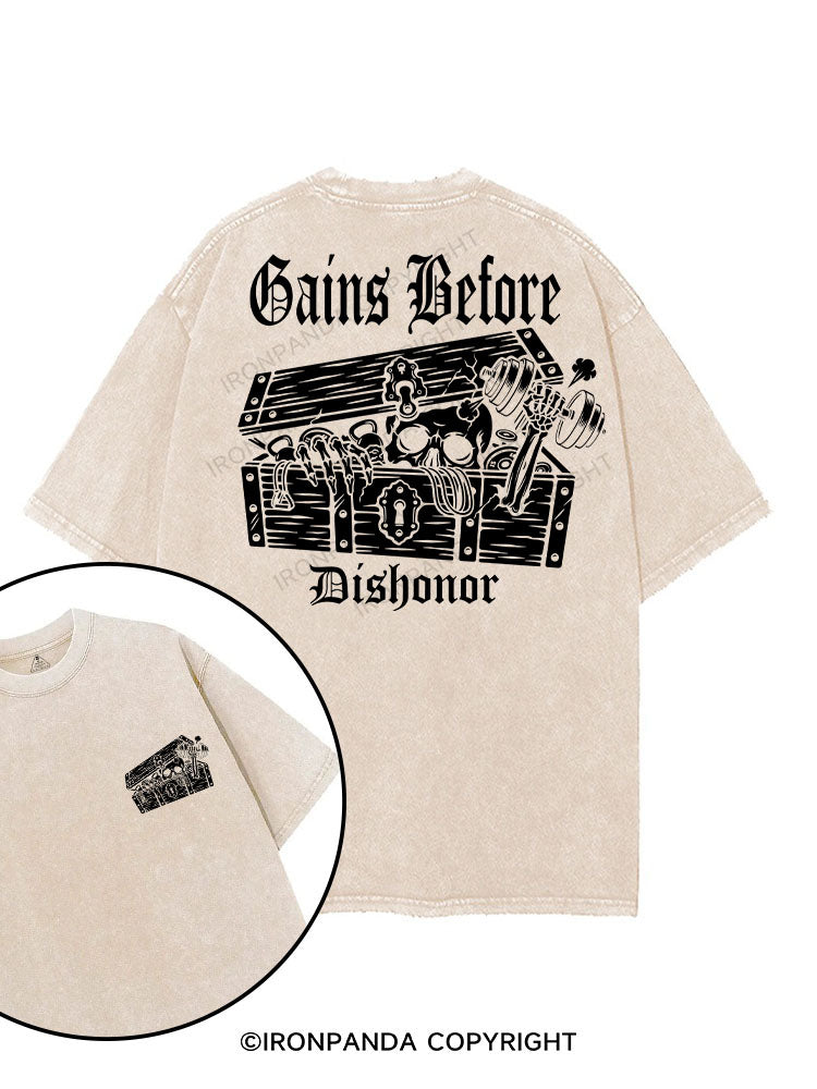 Gains Before Dishonor printed Gym Shirt