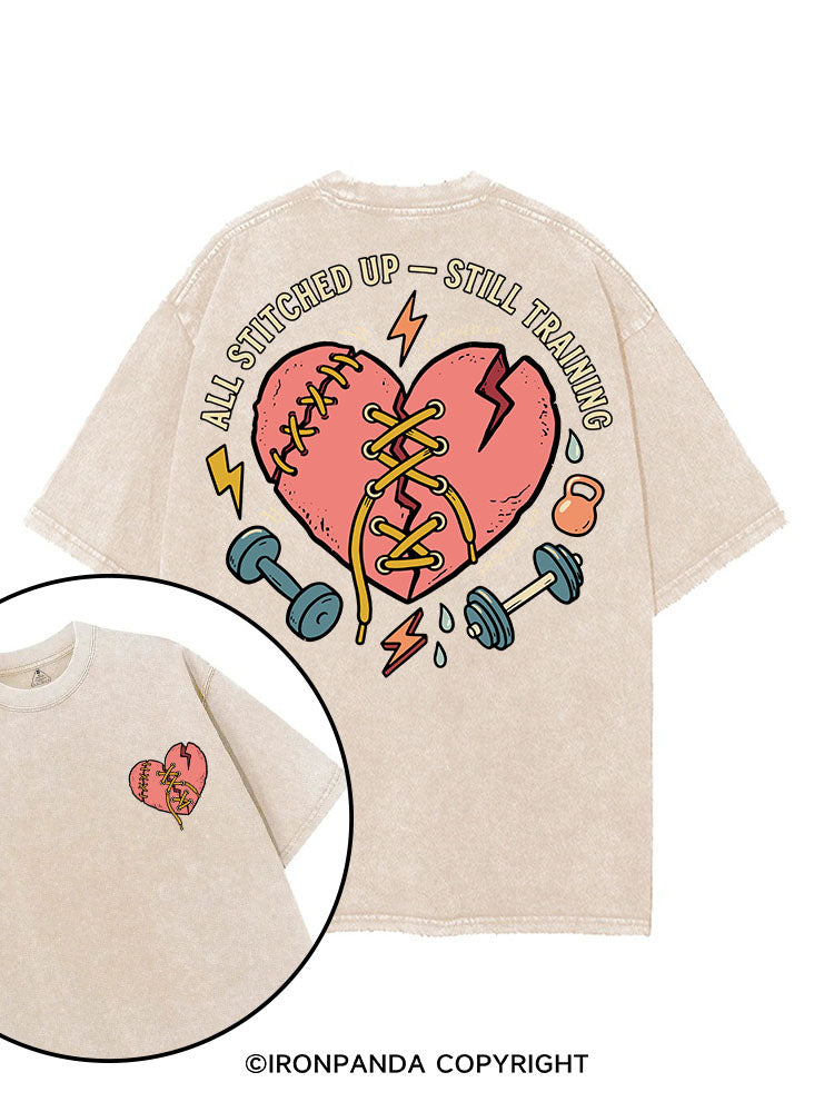 ALL STITCHED UP - STILL TRAINING printed Gym Shirt