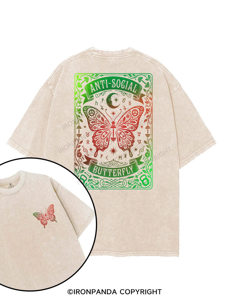 Anti-social Butterfly Gym printed Gym Shirt
