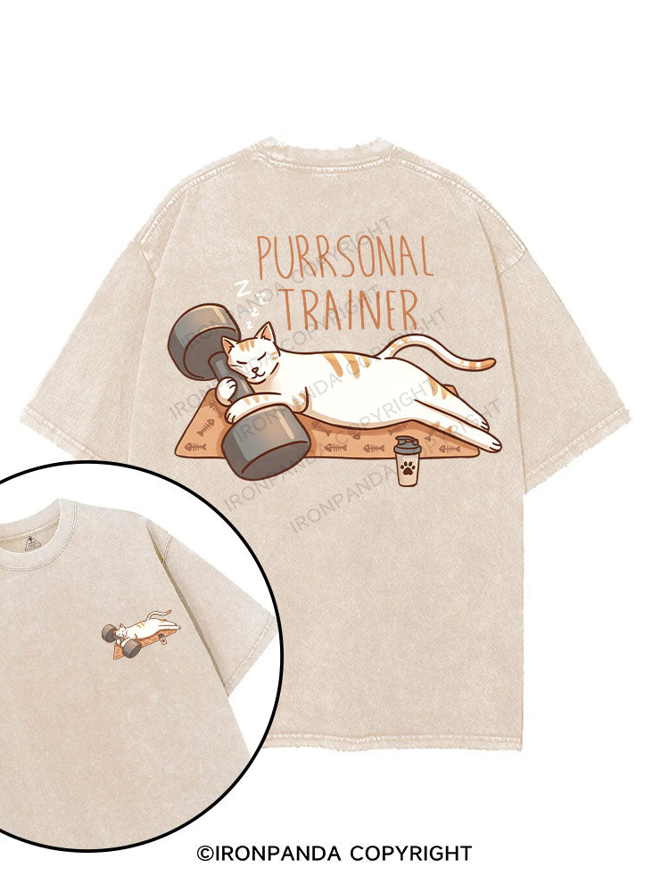 Purrsonal Trainer printed Gym Shirt