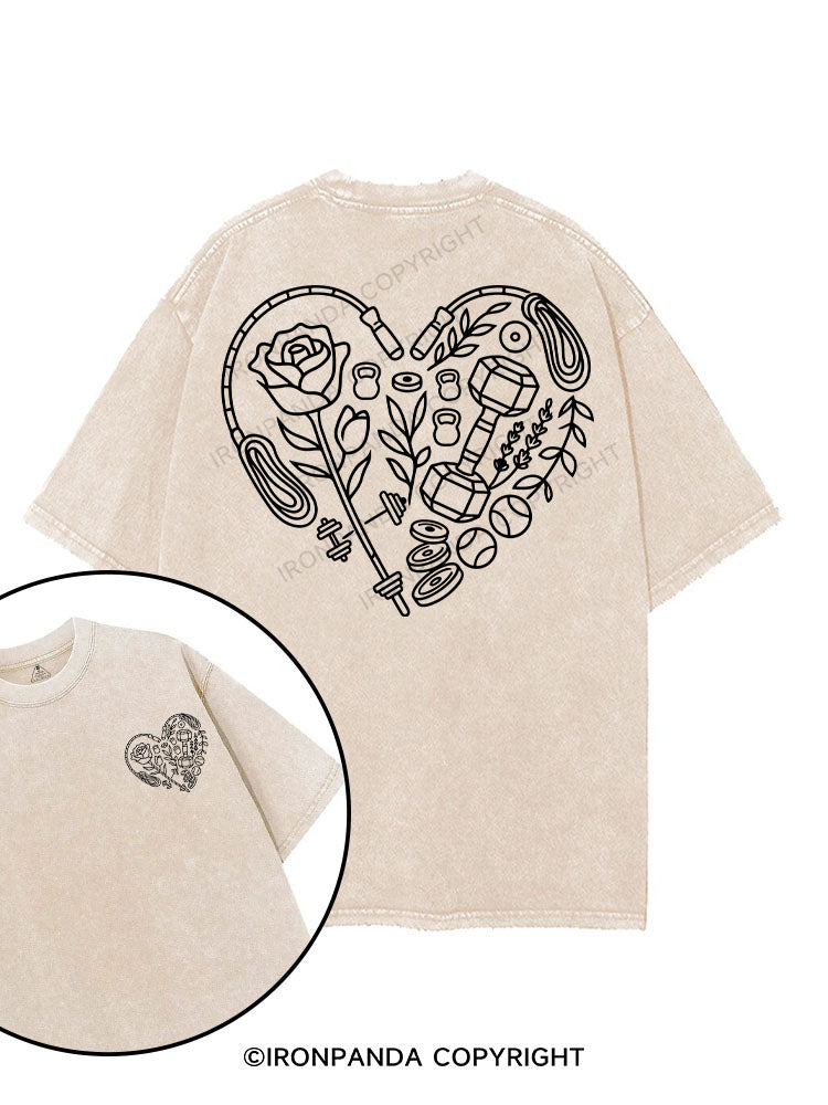 GYM HEART printed Gym Shirt