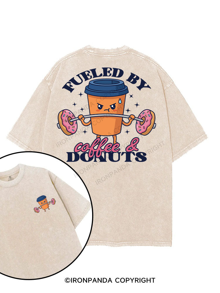 FUELED BY COFFEE & DONUTS printed Gym Shirt