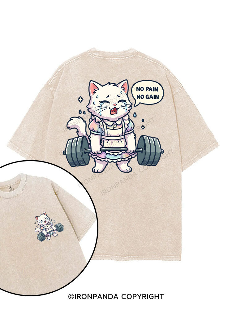 NO PAIN, NO GAIN printed Gym Shirt