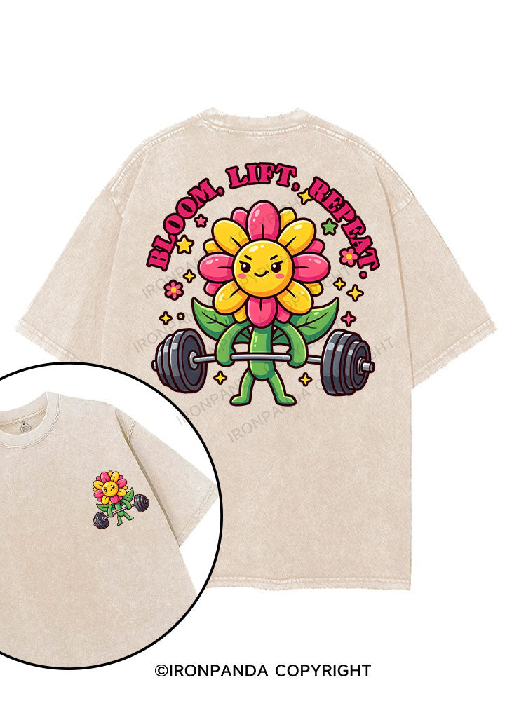 Bloom, Lift, Repeat printed Gym Shirt