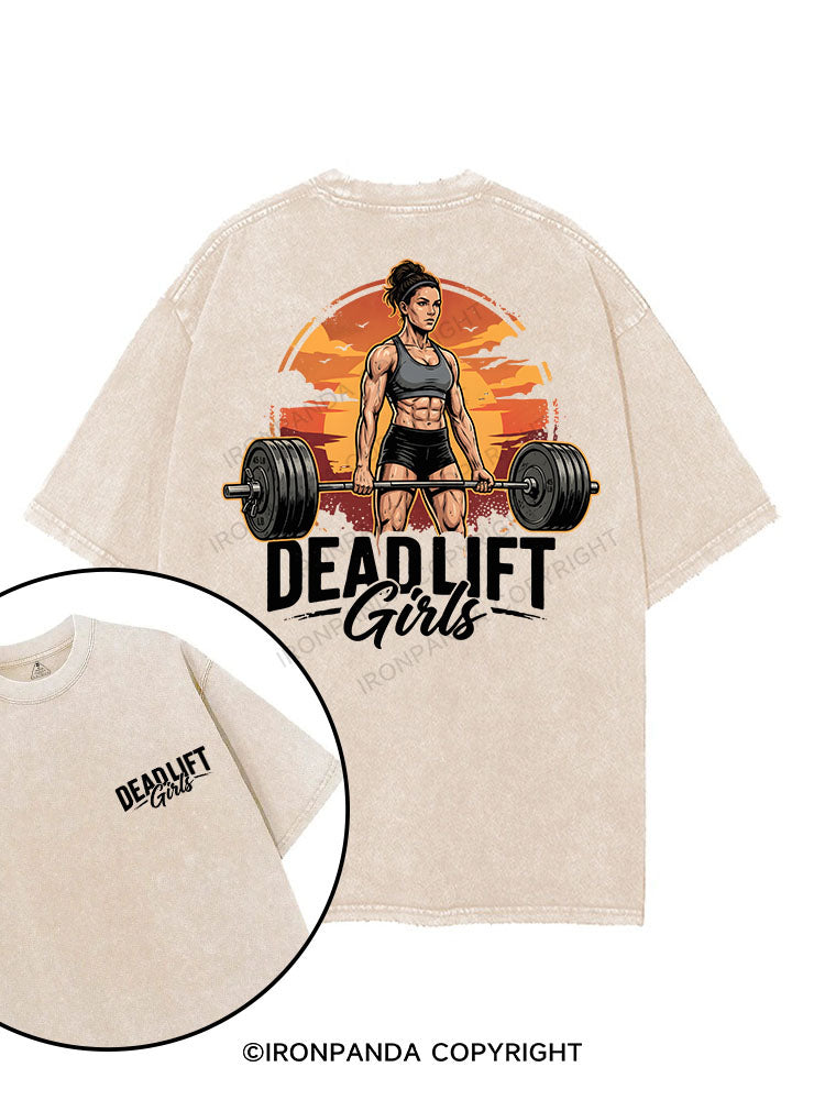 DEADLIFT GIRLS printed Gym Shirt
