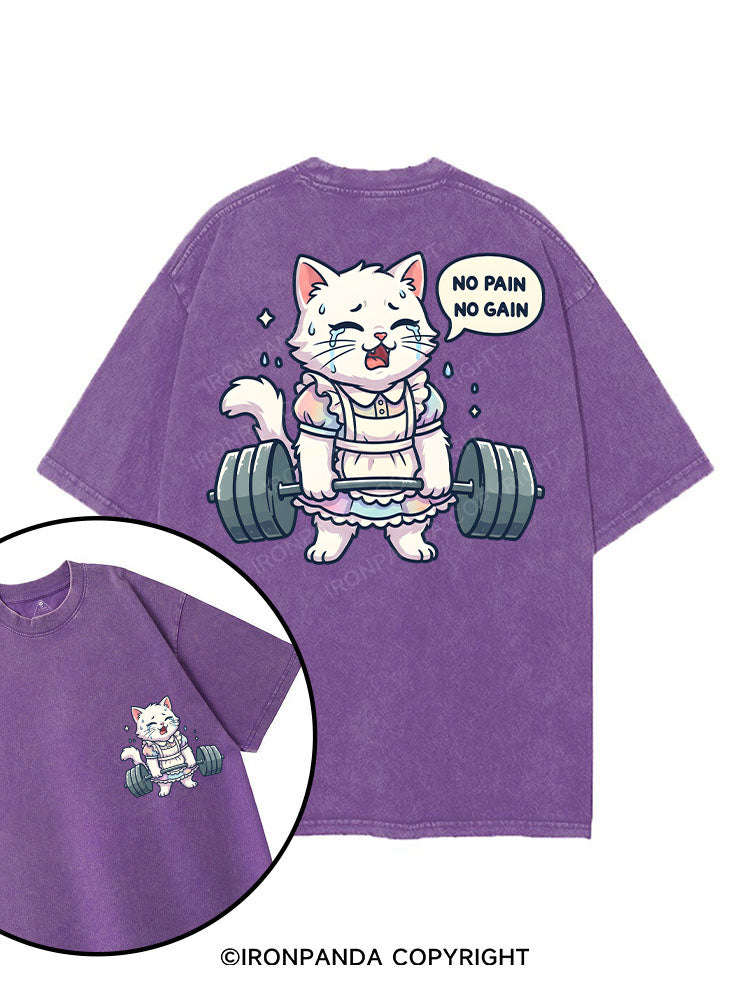 NO PAIN, NO GAIN printed Gym Shirt