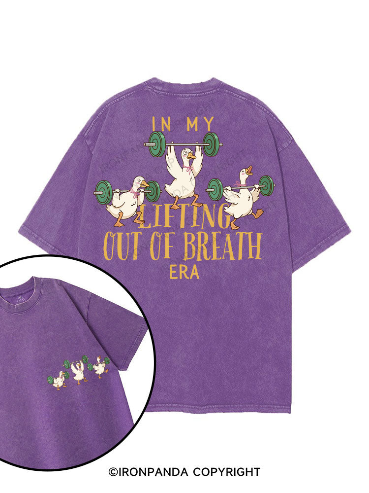 IN MY LIFTING OUT OF BREATH ERA printed Gym Shirt