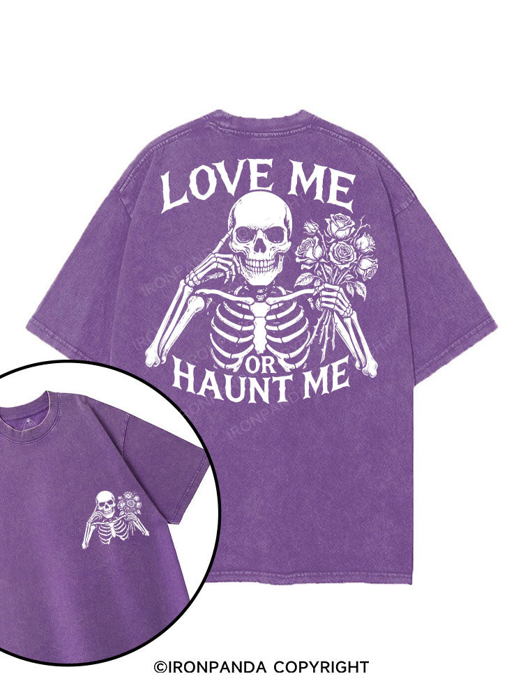 LOVE ME OR HAUNT ME printed Gym Shirt