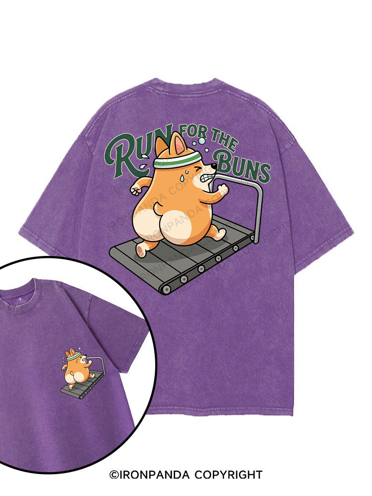 RUN FOR THE BUNS printed Gym Shirt