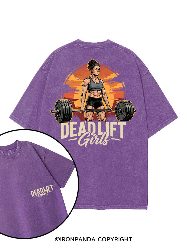 DEADLIFT GIRLS printed Gym Shirt