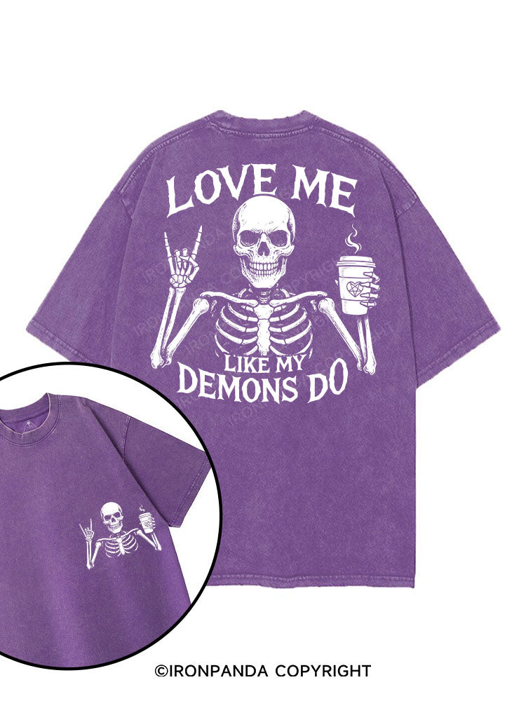 LOVE ME LIKE MY DEMONS DO printed Gym Shirt