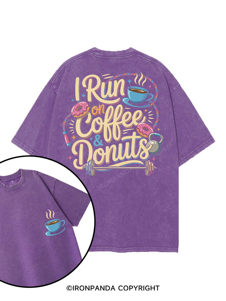 I Run on Coffee & Donuts printed Gym Shirt