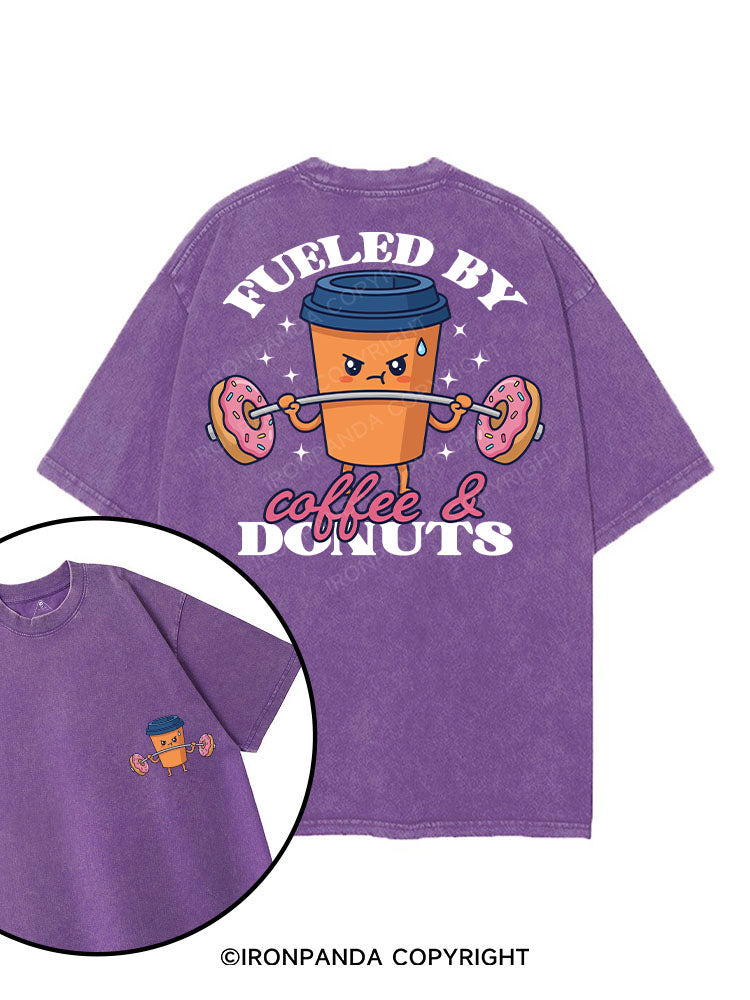 FUELED BY COFFEE & DONUTS printed Gym Shirt