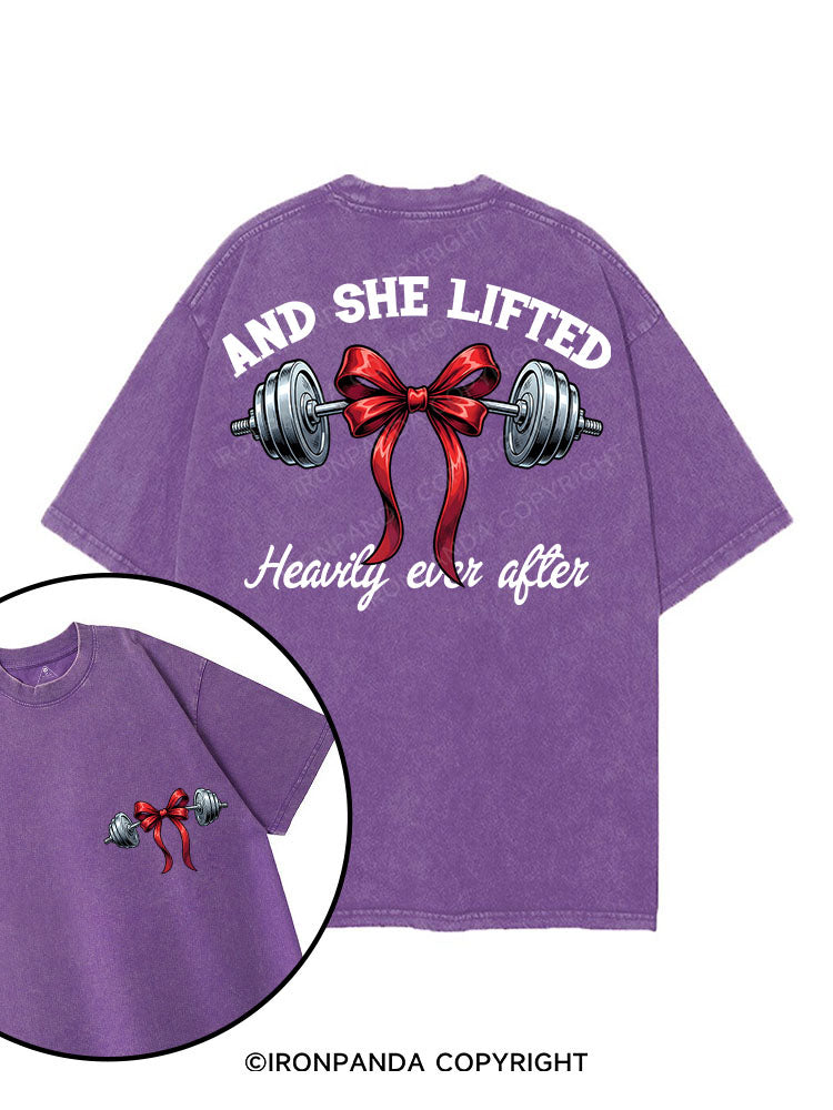 AND SHE LIFTED printed Gym Shirt