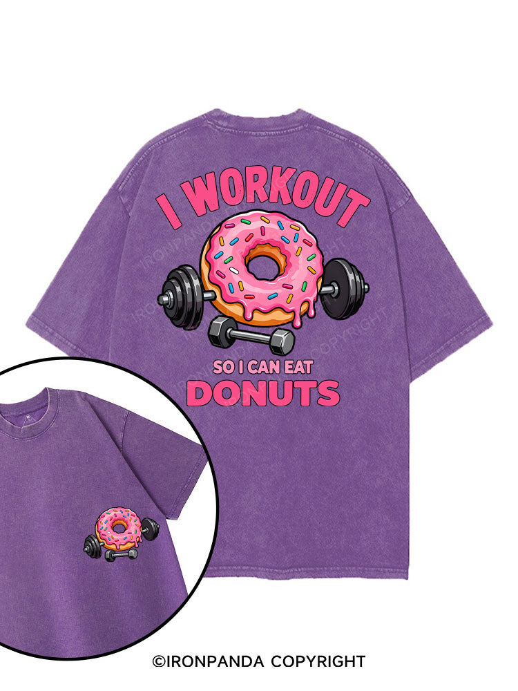 I Workout So I Can Eat Donuts printed Gym Shirt
