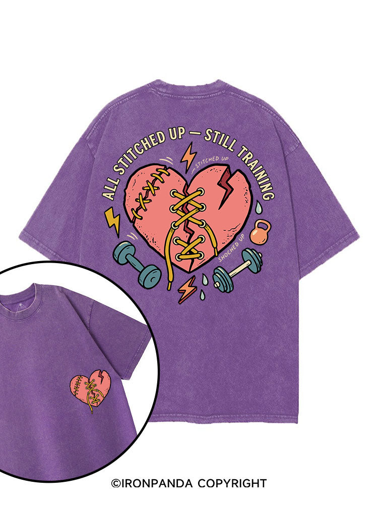 ALL STITCHED UP - STILL TRAINING printed Gym Shirt