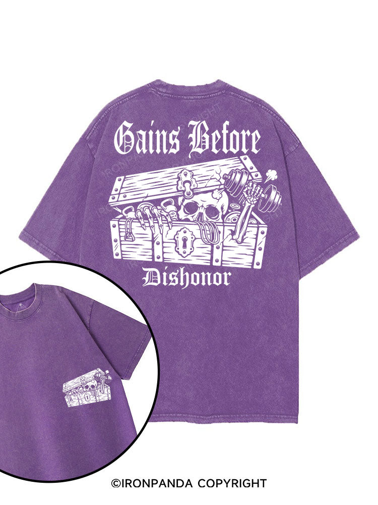 Gains Before Dishonor printed Gym Shirt