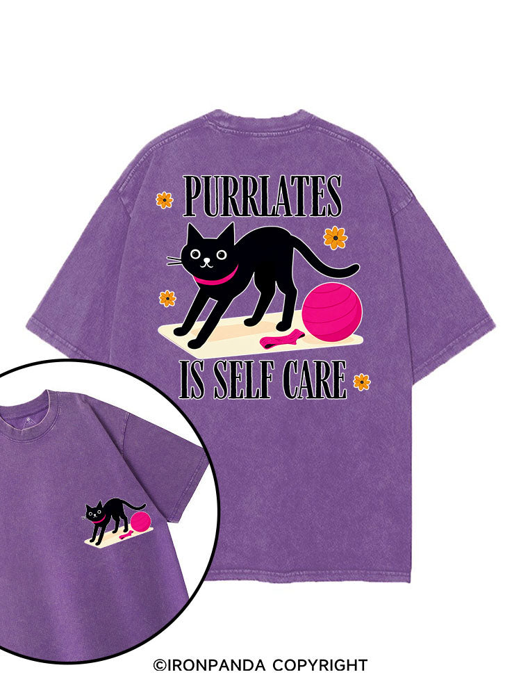 PURRLATES IS SELF CARE printed Gym Shirt