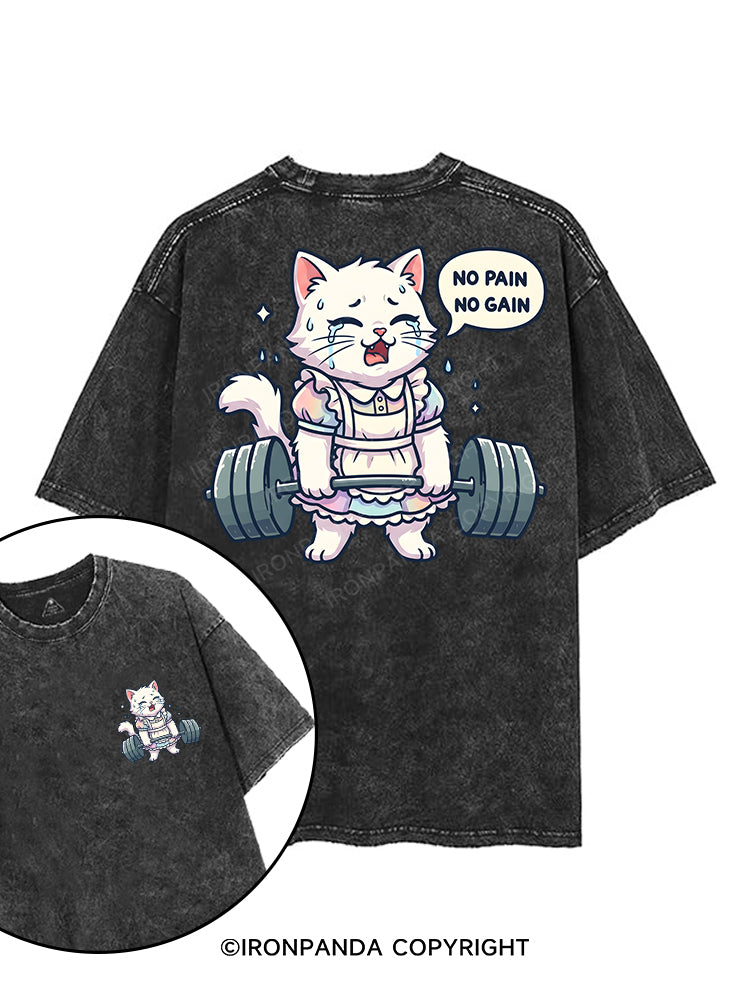 NO PAIN, NO GAIN printed Gym Shirt