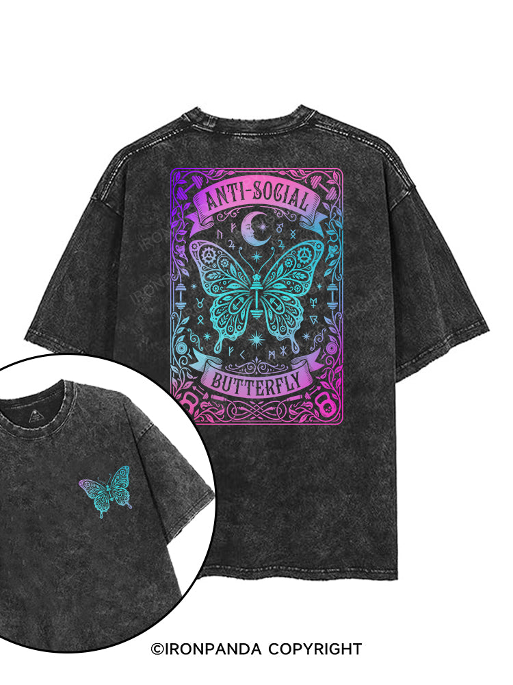Anti-social Butterfly Gym printed Gym Shirt