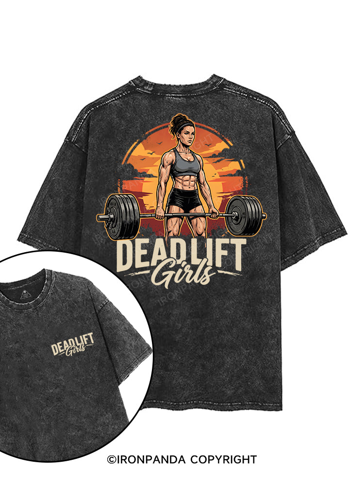 DEADLIFT GIRLS printed Gym Shirt
