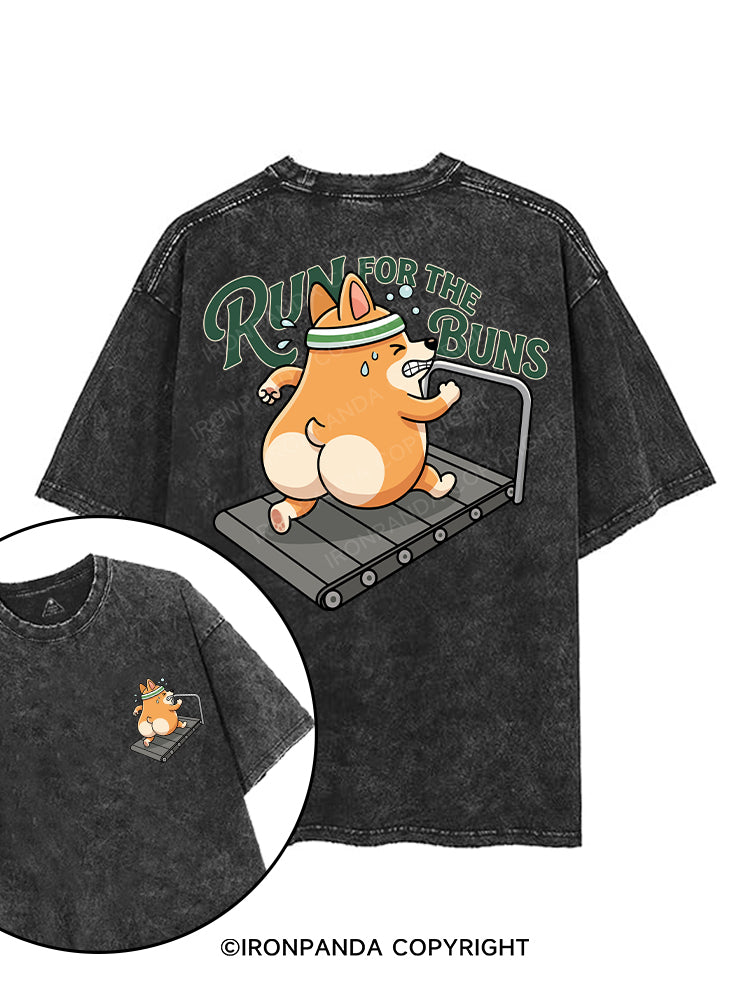 RUN FOR THE BUNS printed Gym Shirt