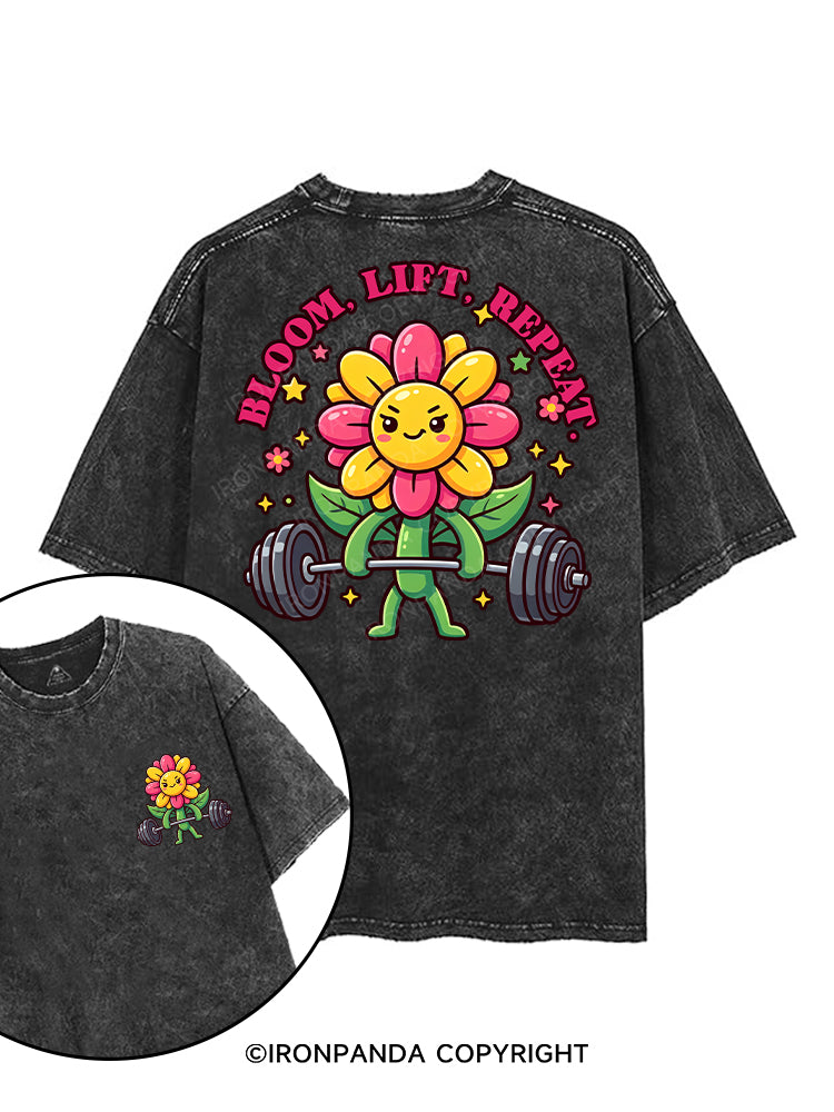 Bloom, Lift, Repeat printed Gym Shirt