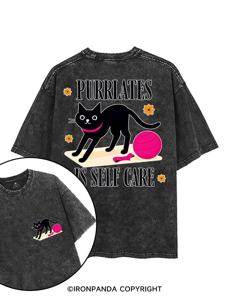 PURRLATES IS SELF CARE printed Gym Shirt