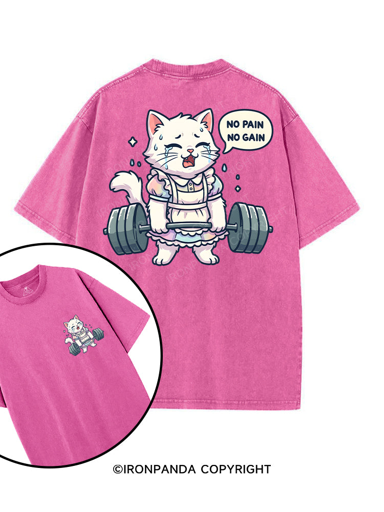 NO PAIN, NO GAIN printed Gym Shirt