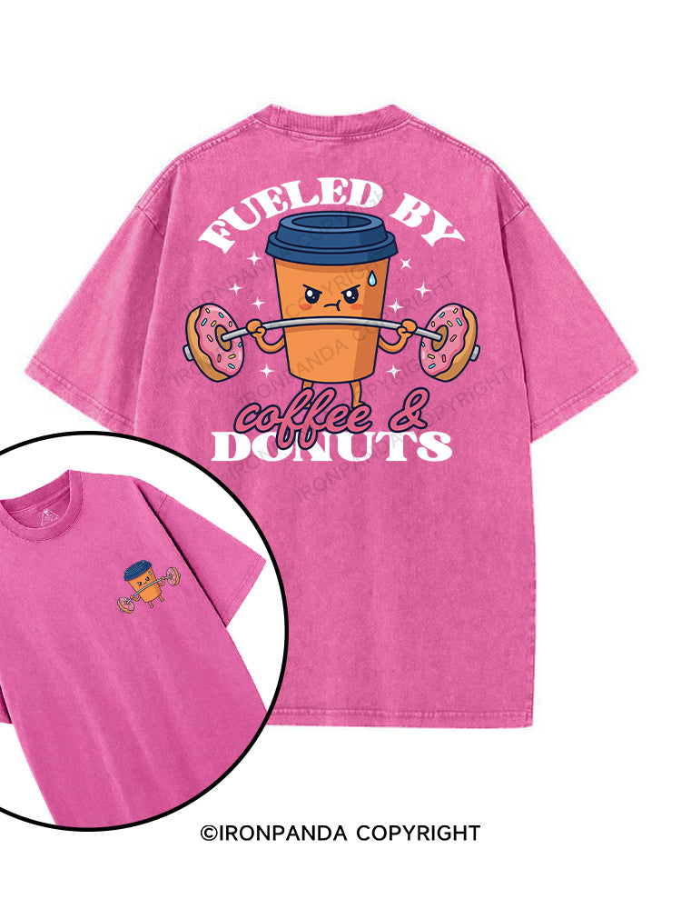 FUELED BY COFFEE & DONUTS printed Gym Shirt