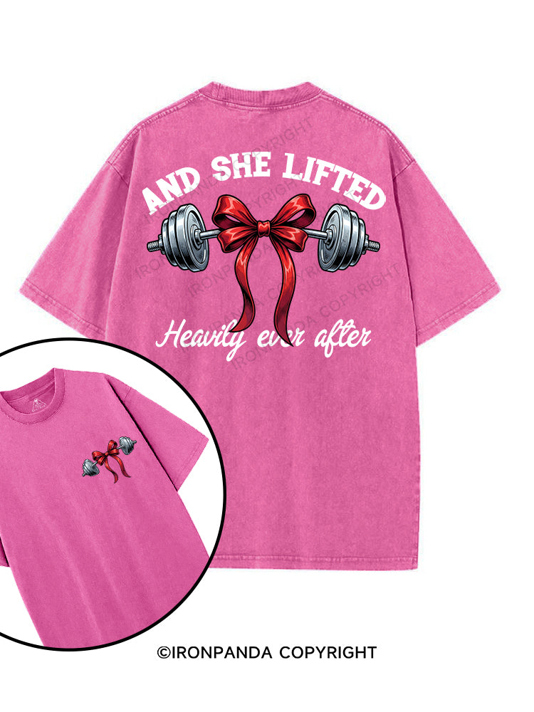 AND SHE LIFTED printed Gym Shirt