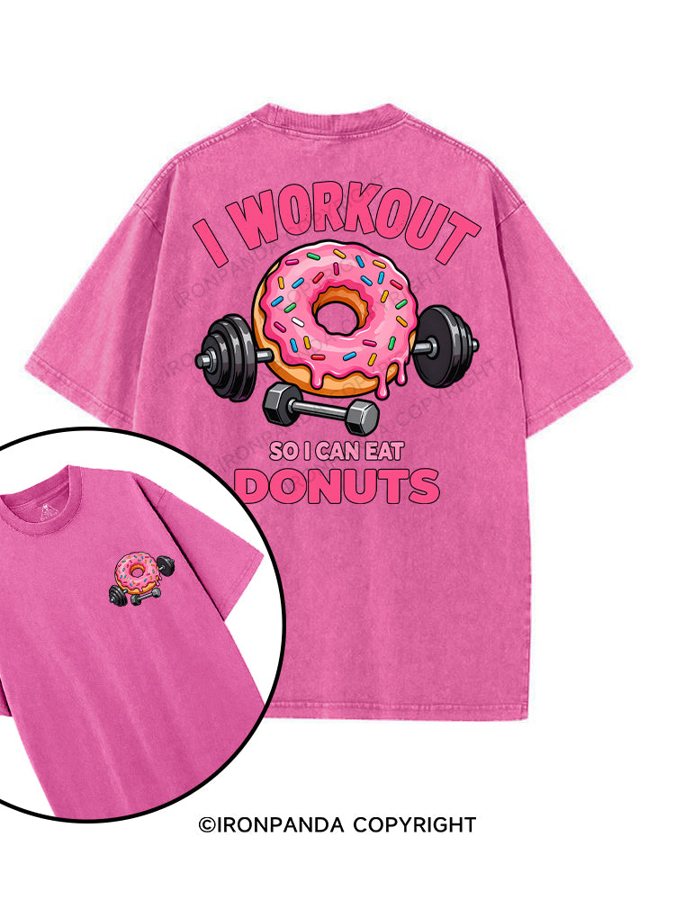 I Workout So I Can Eat Donuts printed Gym Shirt