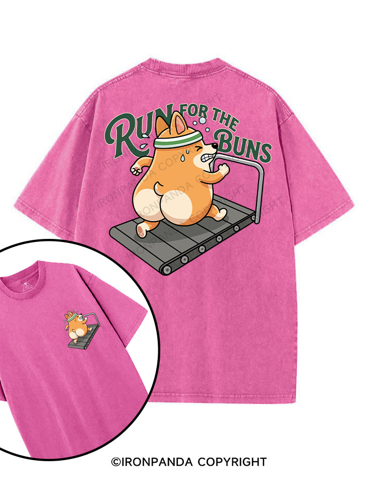 RUN FOR THE BUNS printed Gym Shirt